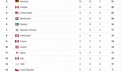 平昌冬奥会奖牌榜明细_平昌冬奥会奖牌榜最新排行榜